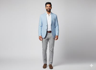 स्काई ब्लू शुद्ध लिनन कपड़ा - 60 ली