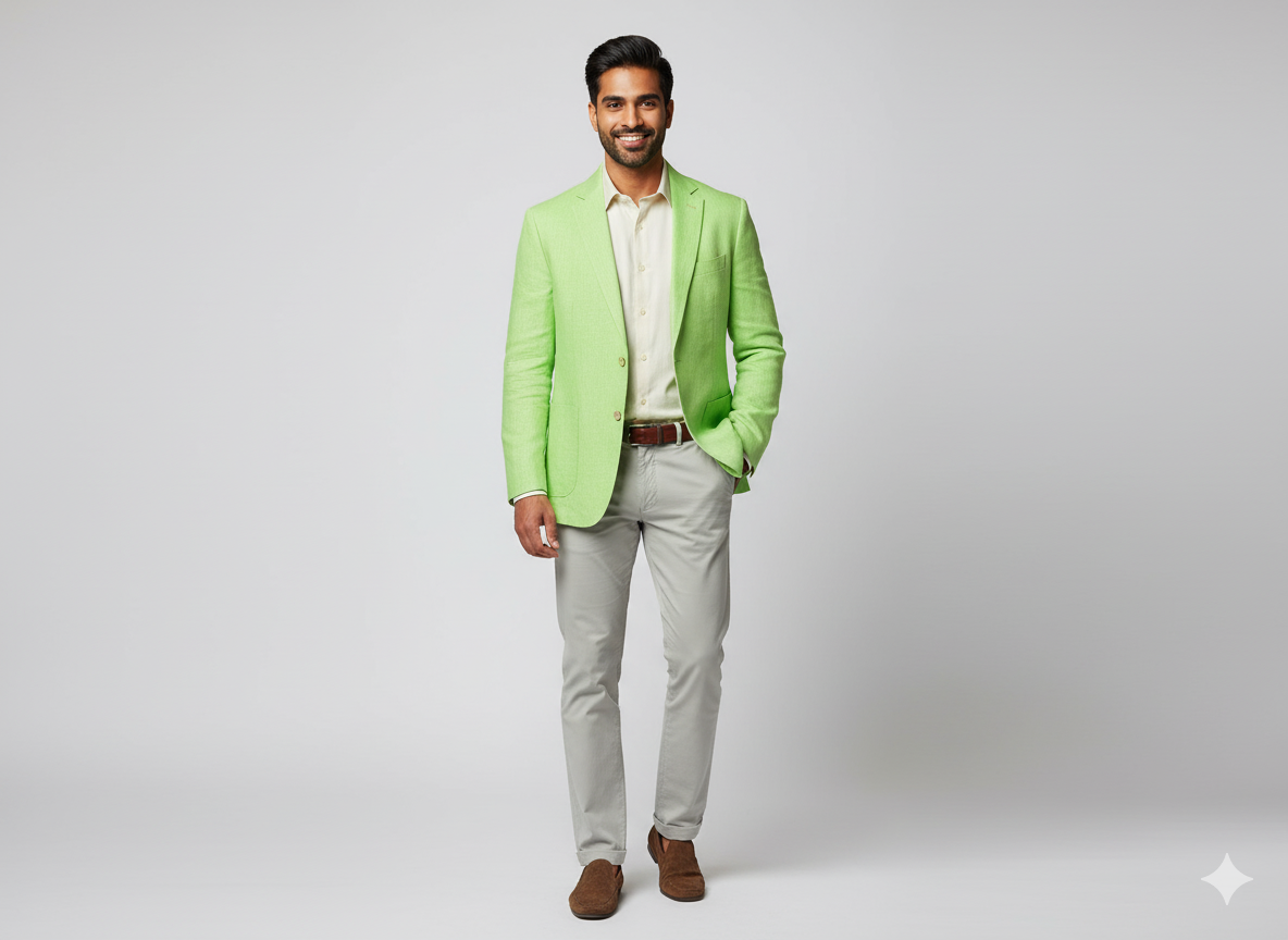 स्प्रिंग ग्रीन शुद्ध लिनन कपड़ा - 60 ली