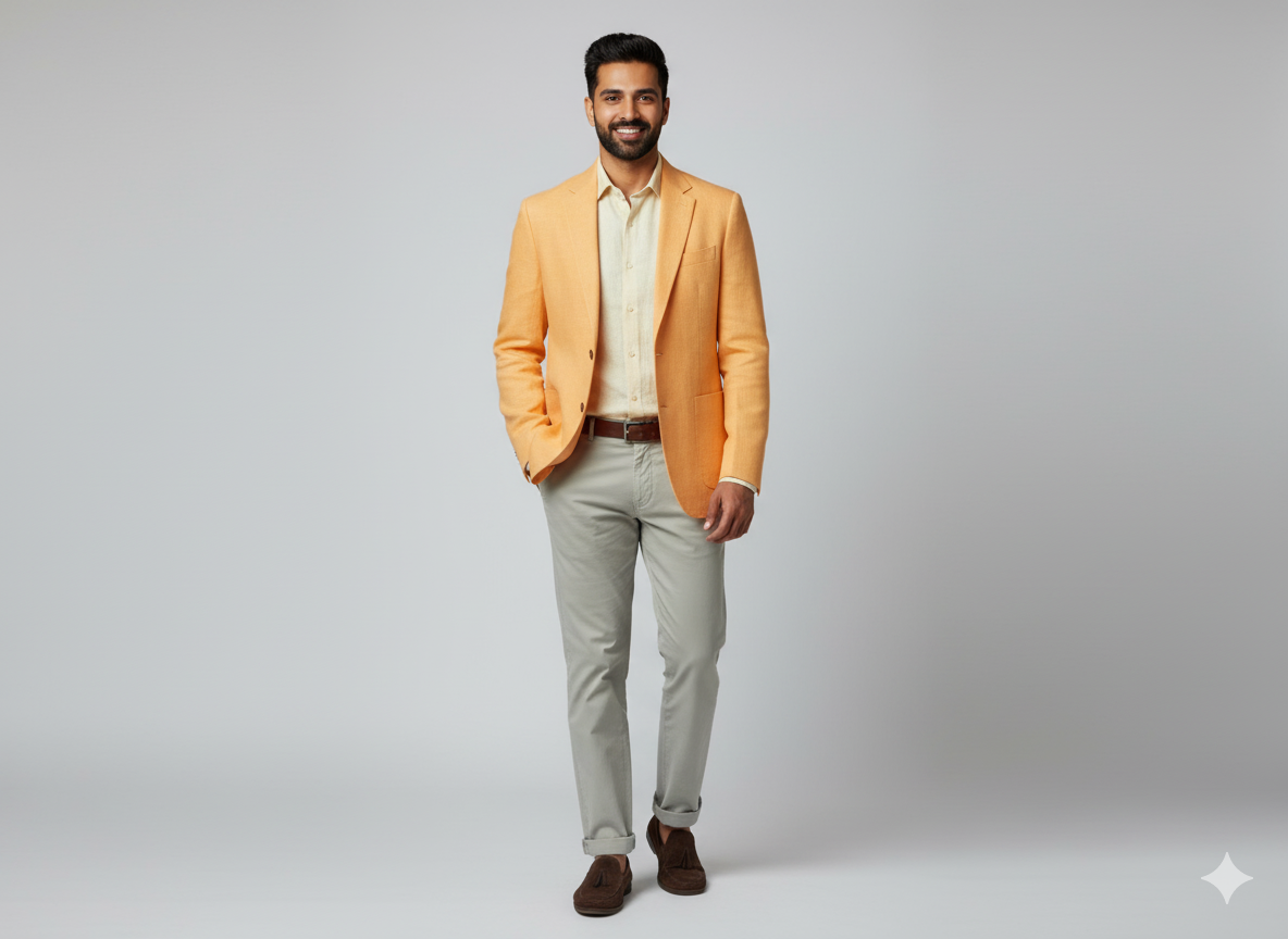 हल्का सरसों शुद्ध लिनन 60 ली कपड़ा