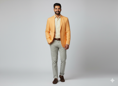 हल्का सरसों शुद्ध लिनन 60 ली कपड़ा