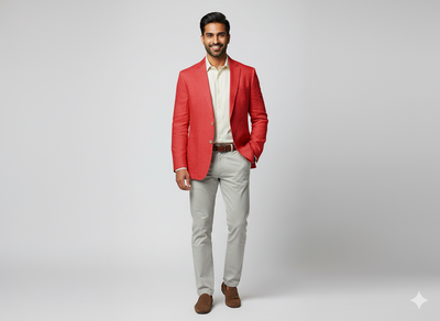 रक्त लाल शुद्ध लिनन कपड़ा - 60 ली