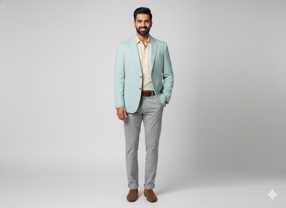 पेस्टल ब्लू प्योर लिनन फ़ैब्रिक - 60 ली