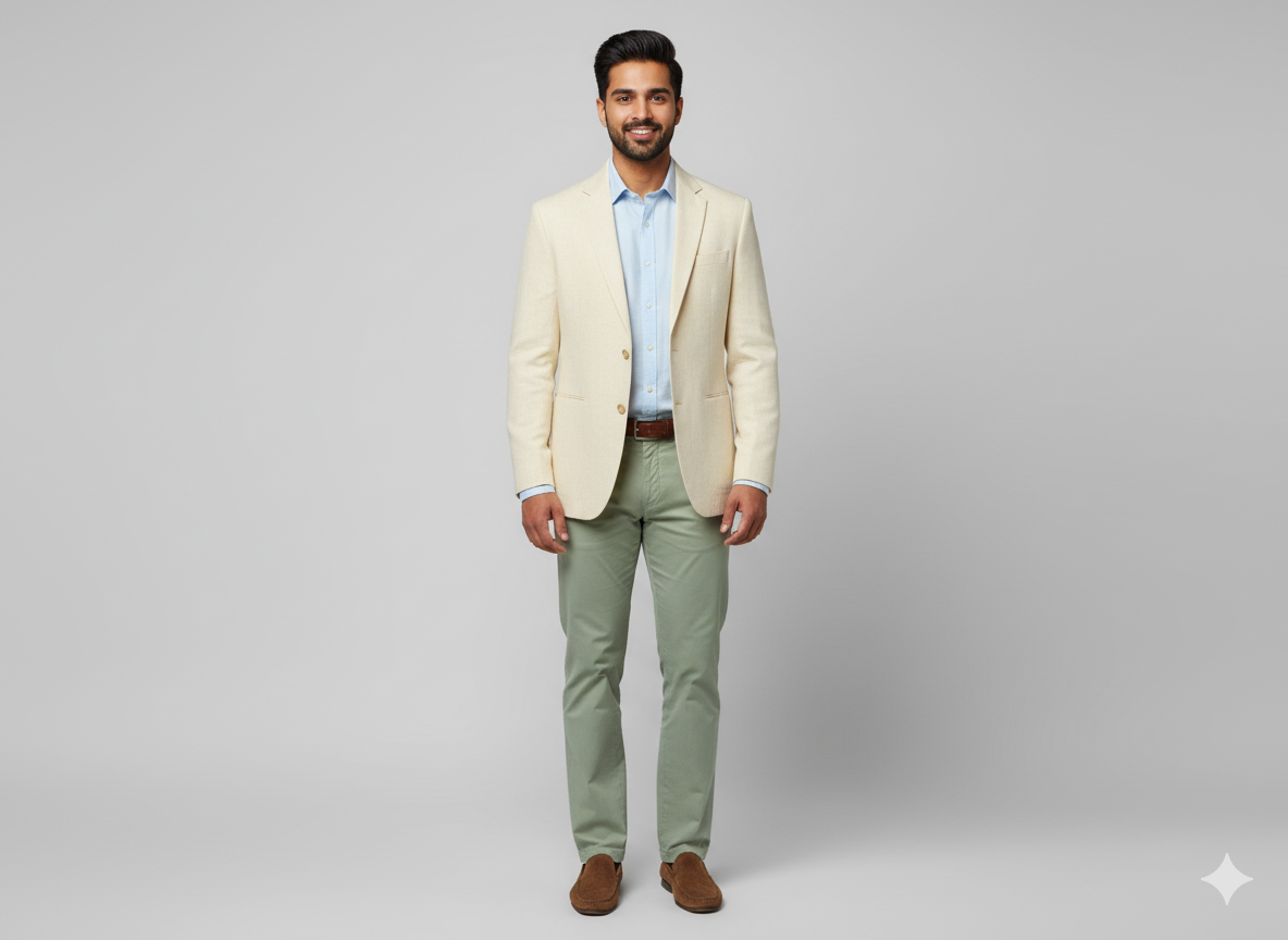 क्रीम प्लेन शुद्ध लिनन 60 ली फ़ैब्रिक