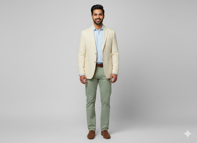 क्रीम प्लेन शुद्ध लिनन 60 ली फ़ैब्रिक