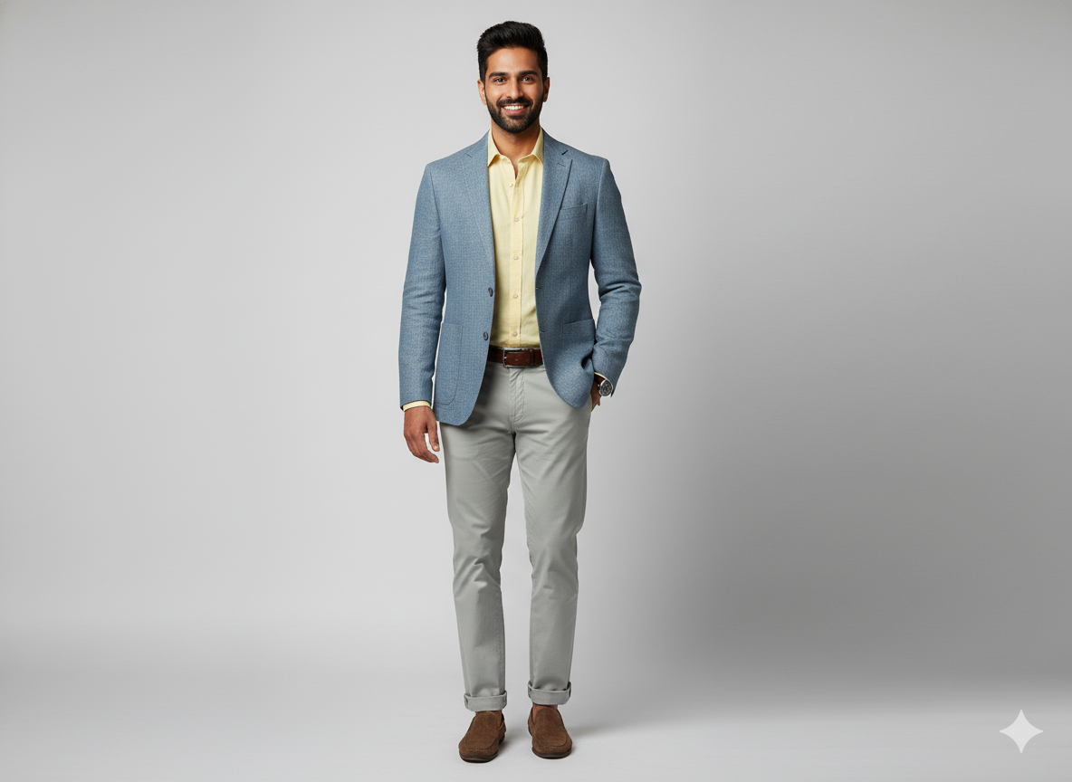 स्टील ब्लू प्योर लिनन 60 ली फ़ैब्रिक