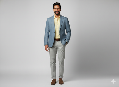 स्टील ब्लू प्योर लिनन 60 ली फ़ैब्रिक