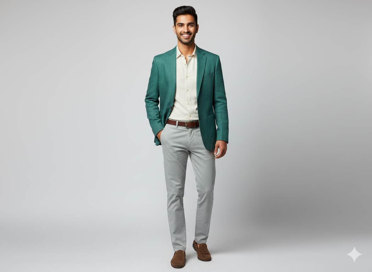 टील ग्रीन शुद्ध लिनन 60 ली फैब्रिक