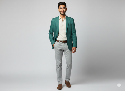 टील ग्रीन शुद्ध लिनन 60 ली फैब्रिक