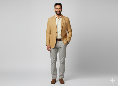 खाकी शुद्ध लिनन 60 ली कपड़ा