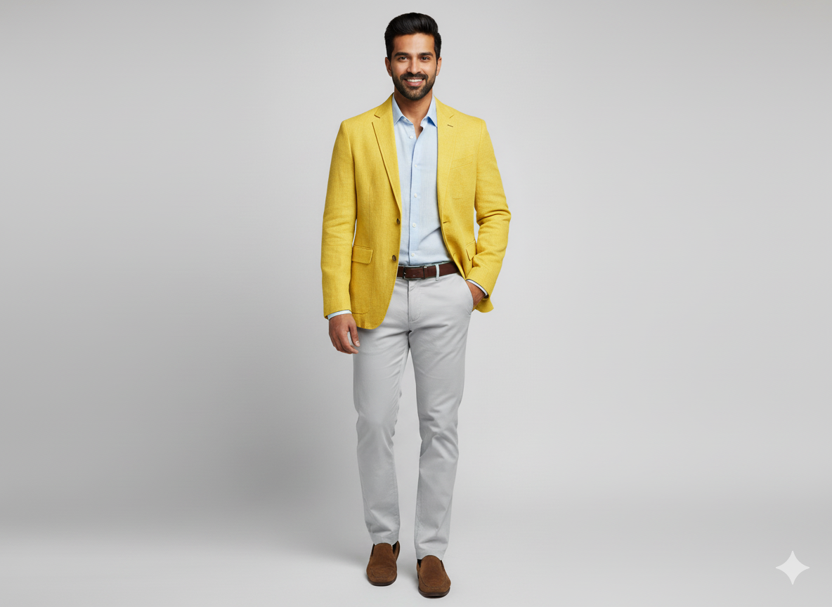 चमकीले पीले रंग का शुद्ध लिनन कपड़ा - 60 ली