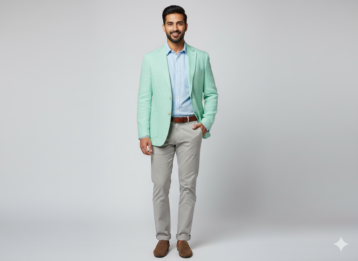 फ़िरोज़ा हरा रंग शुद्ध लिनन कपड़ा - 60 ली