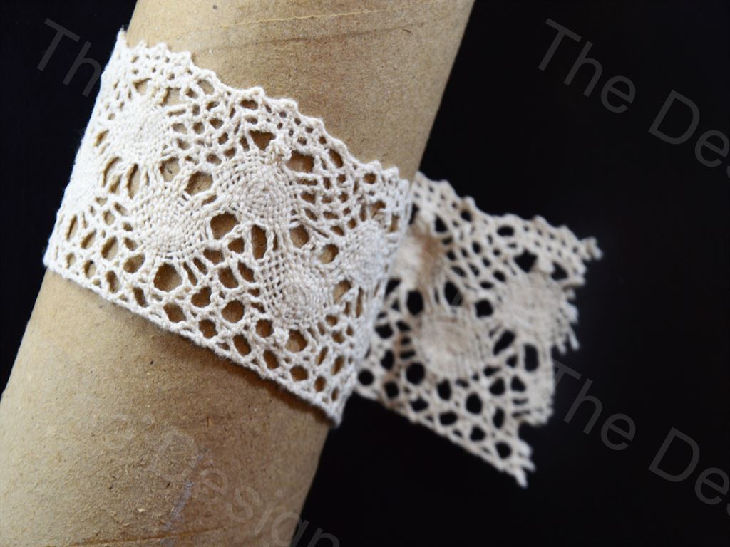 Dyeable Greige Design 49 Cotton Crochet Laces