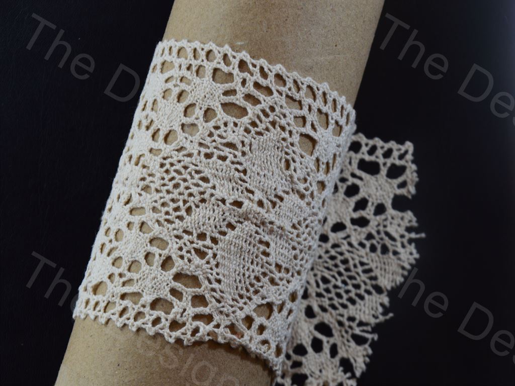 Dyeable Greige Design 48 Cotton Crochet Laces