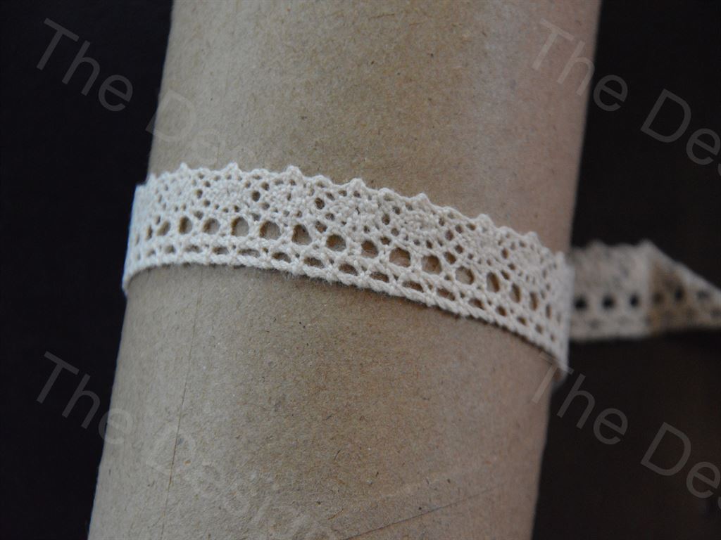 Dyeable Greige Design 6 Cotton Crochet Laces