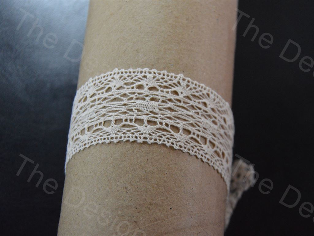 Dyeable Greige Design 5 Cotton Crochet Laces