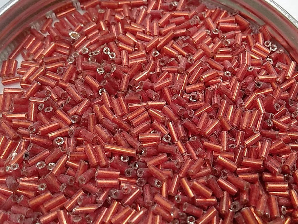red-transparent-silverline-pipe-bugle-glass-seed-beads
