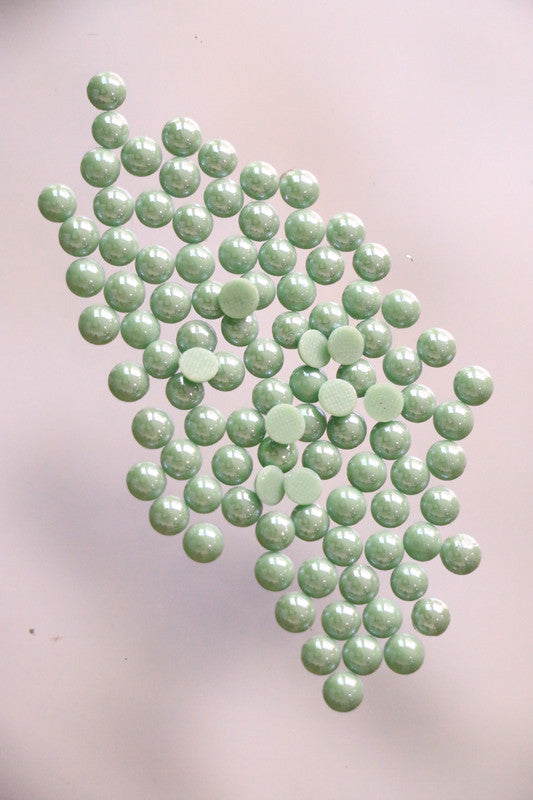 Chrysolite Green Pearl Hotfix Rhinestones