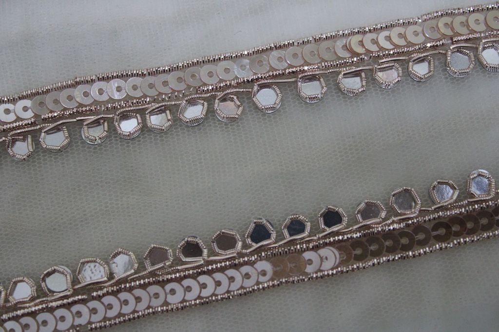 Rose Gold Embellished Handwork Trim