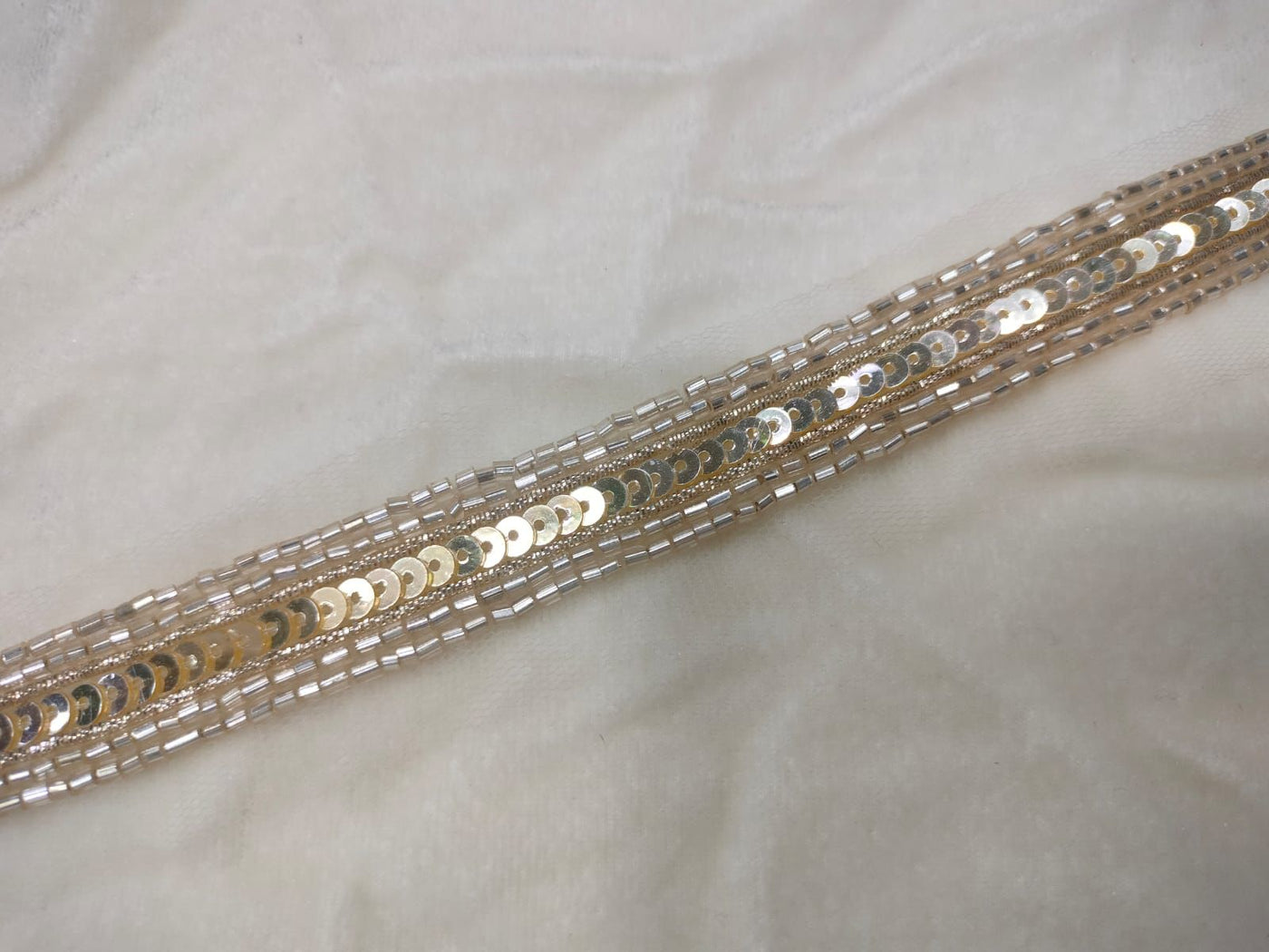 Light Golden Embellished Handwork Trim