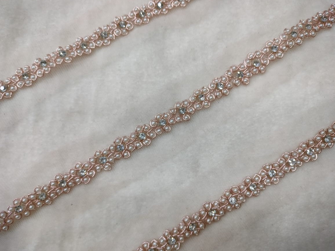 Rose Gold Embellished Handwork Trim