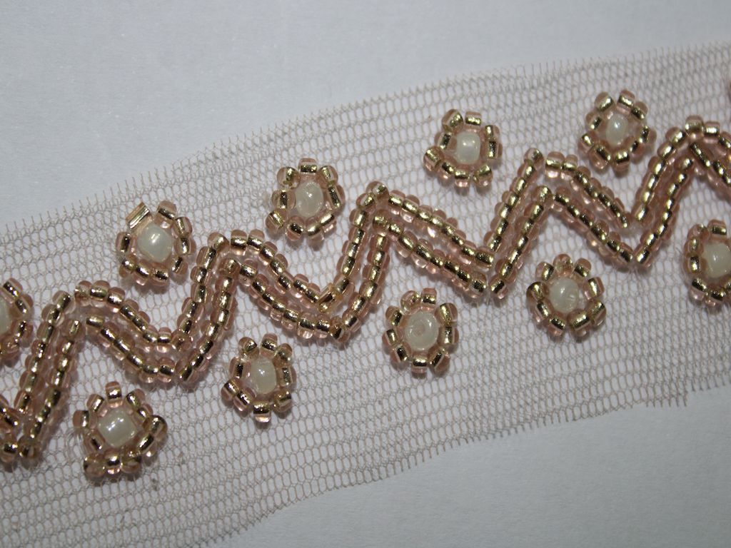 Rose Gold Embellished Handwork Trim