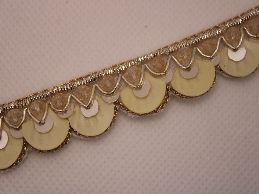 Golden & Cream Embellished Handwork Trim