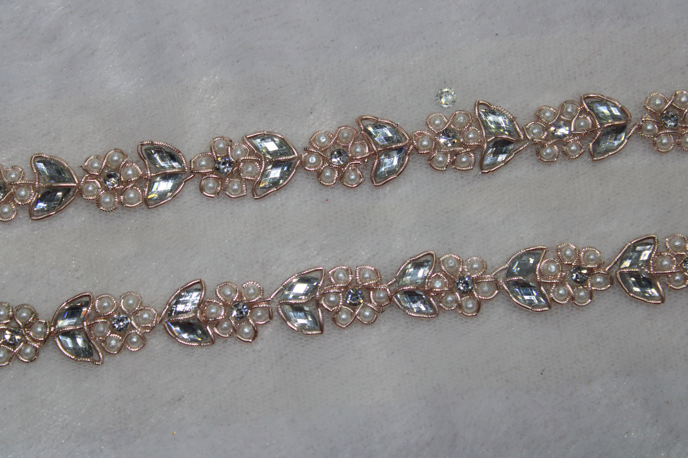 Rose Gold Embellished Handwork Trim