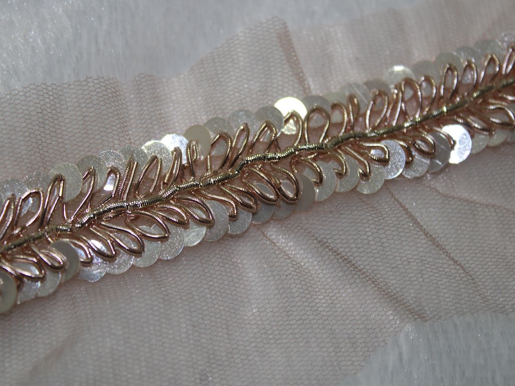 Rose Gold Embellished Handwork Trim