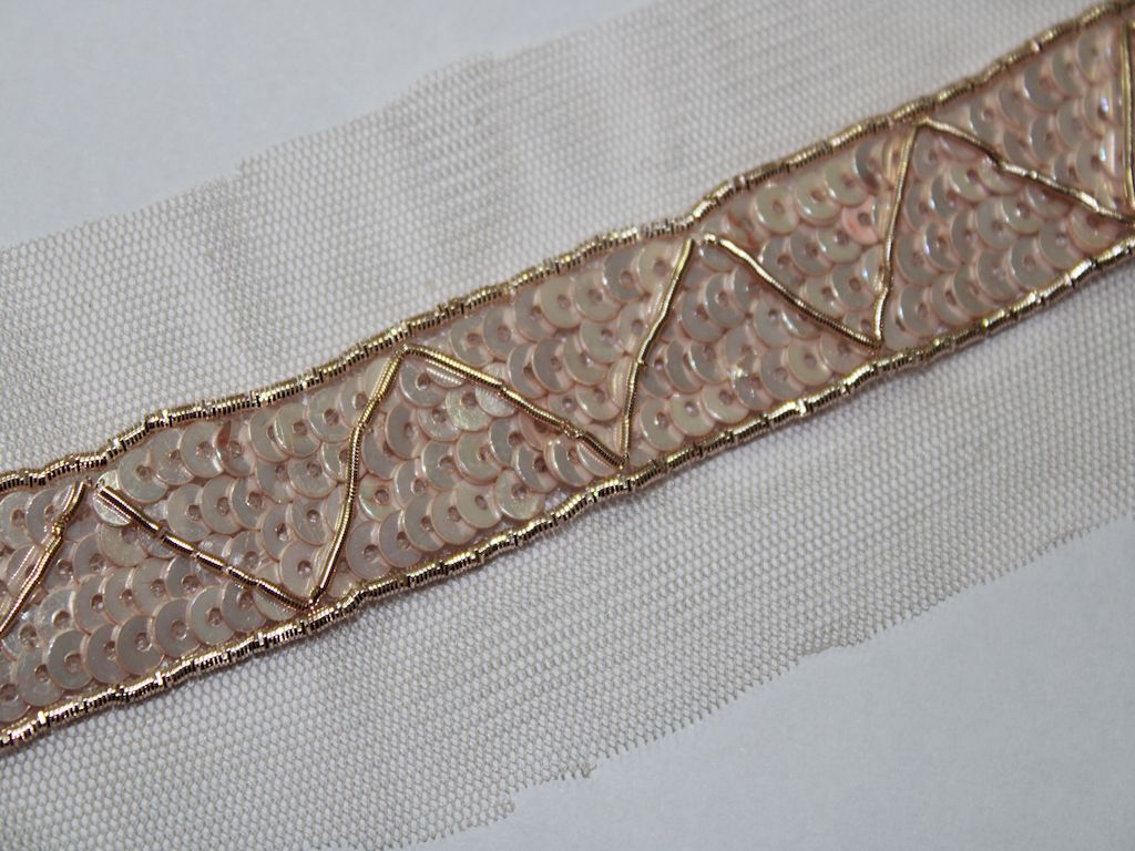 Rose Gold Embellished Handwork Trim