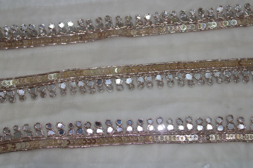 Rose Gold Embellished Handwork Trim