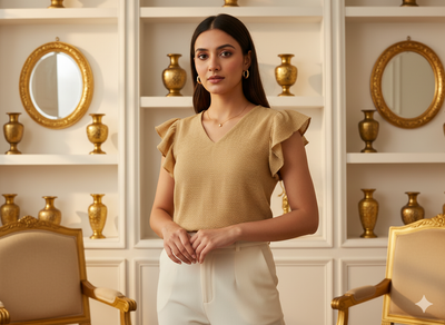 कैमल बेज प्लेन 60 ग्राम जॉर्जेट फ़ैब्रिक