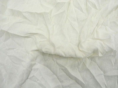 White Dyeable Crushed Lurex Rayon Crepe