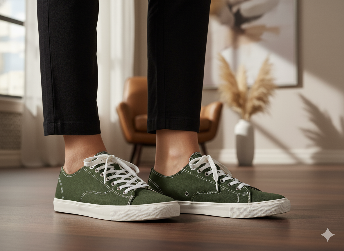 गहरा जैतून हरा सादा भारी सूती कैनवास कपड़ा