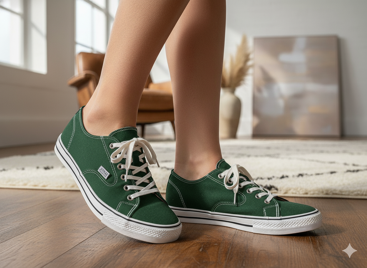 गहरे हरे रंग का सादा भारी सूती कैनवास कपड़ा