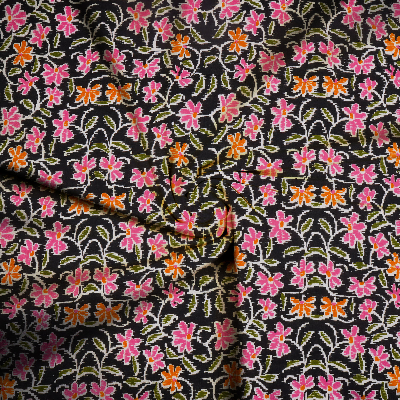 Pink Multicolor Floral Pure Cotton Printed Unstitched Fabric