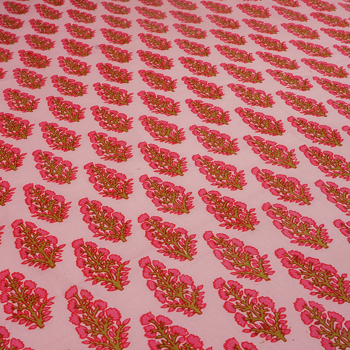 Light Pink Motifs Dyed and Printed Pure Cotton Unstitched Fabric