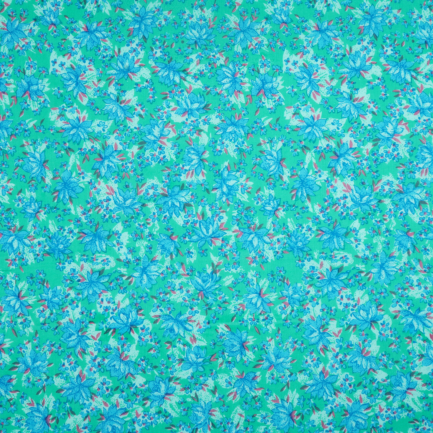 Turquoise & Sea Green Dyed and Printed Pure Cotton Unstitched Fabric Material