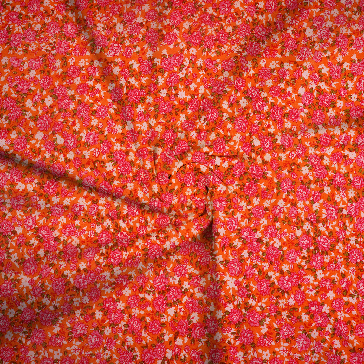 Red & Pink Floral Dyed and Printed Pure Cotton Unstitched Fabric