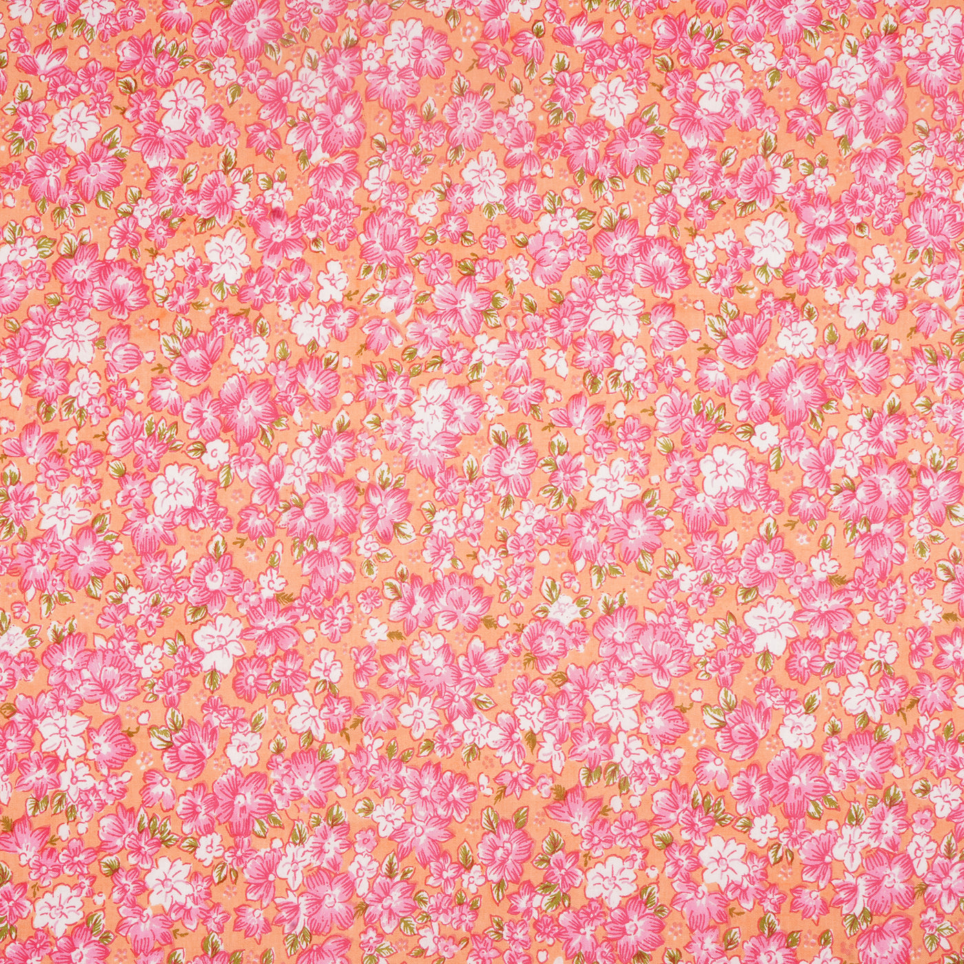 Pink & Peach Floral Pure Cotton Printed Unstitched Fabric