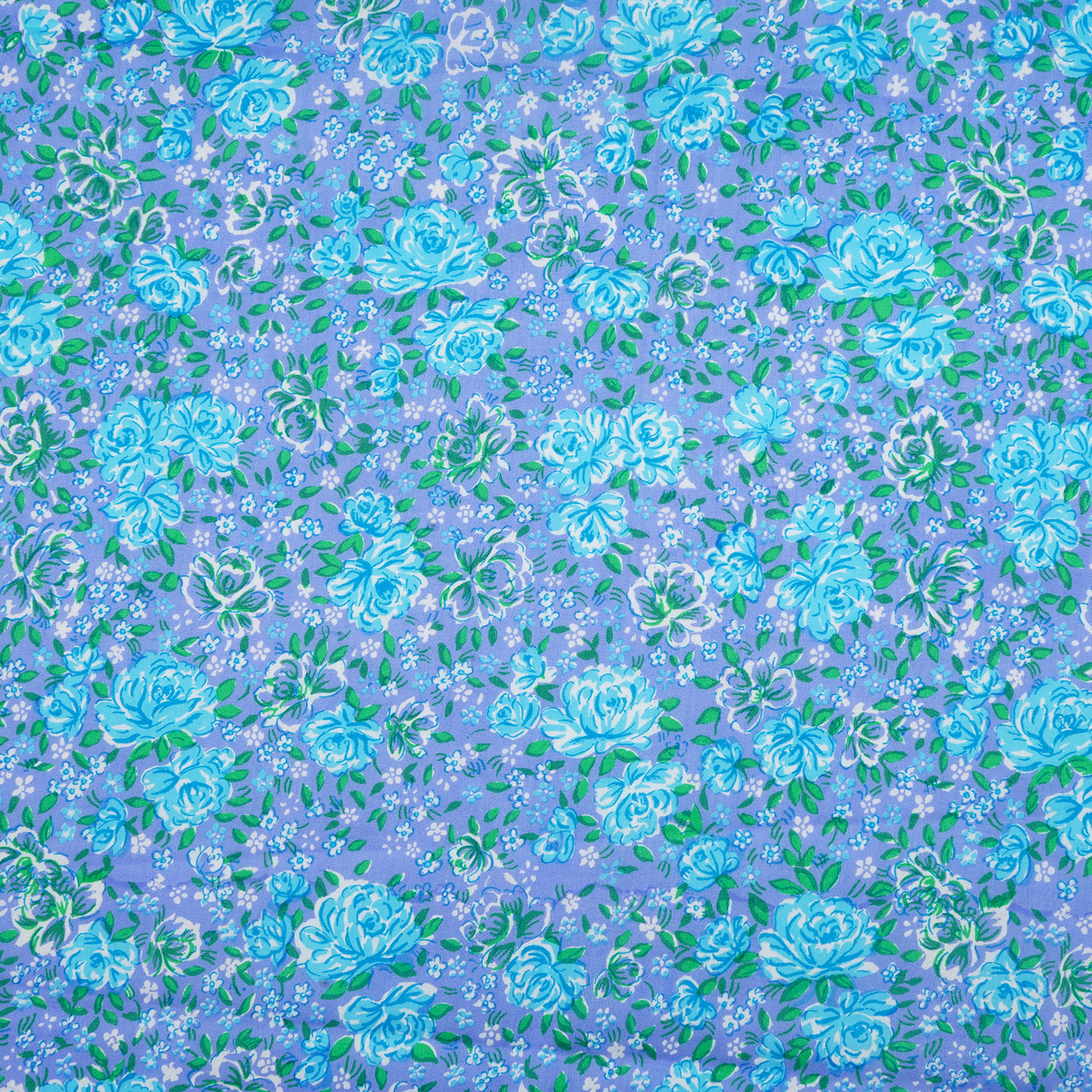 Light Purple & Sky Blue Floral Pure Cotton Printed Unstitched Fabric