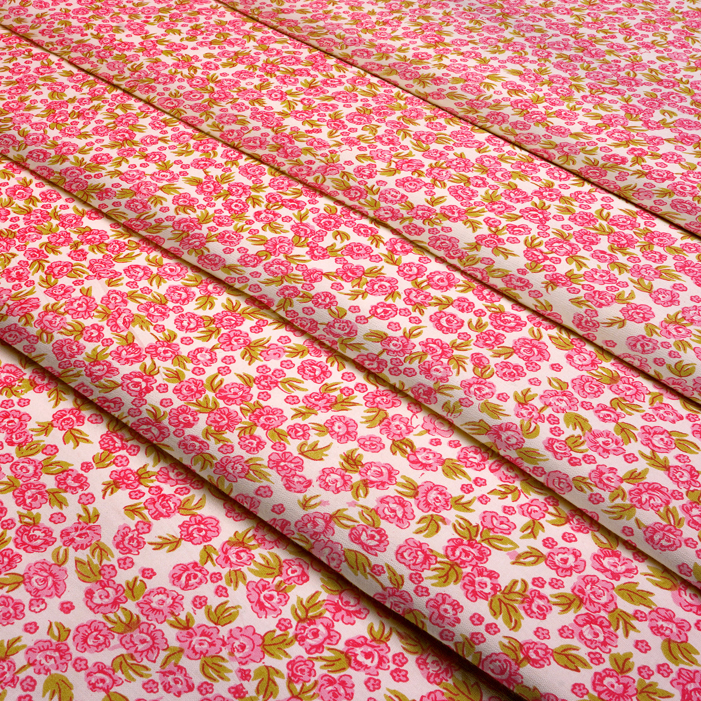 Multicolour Floral Dyed and Printed Pure Cotton Unstitched Fabric