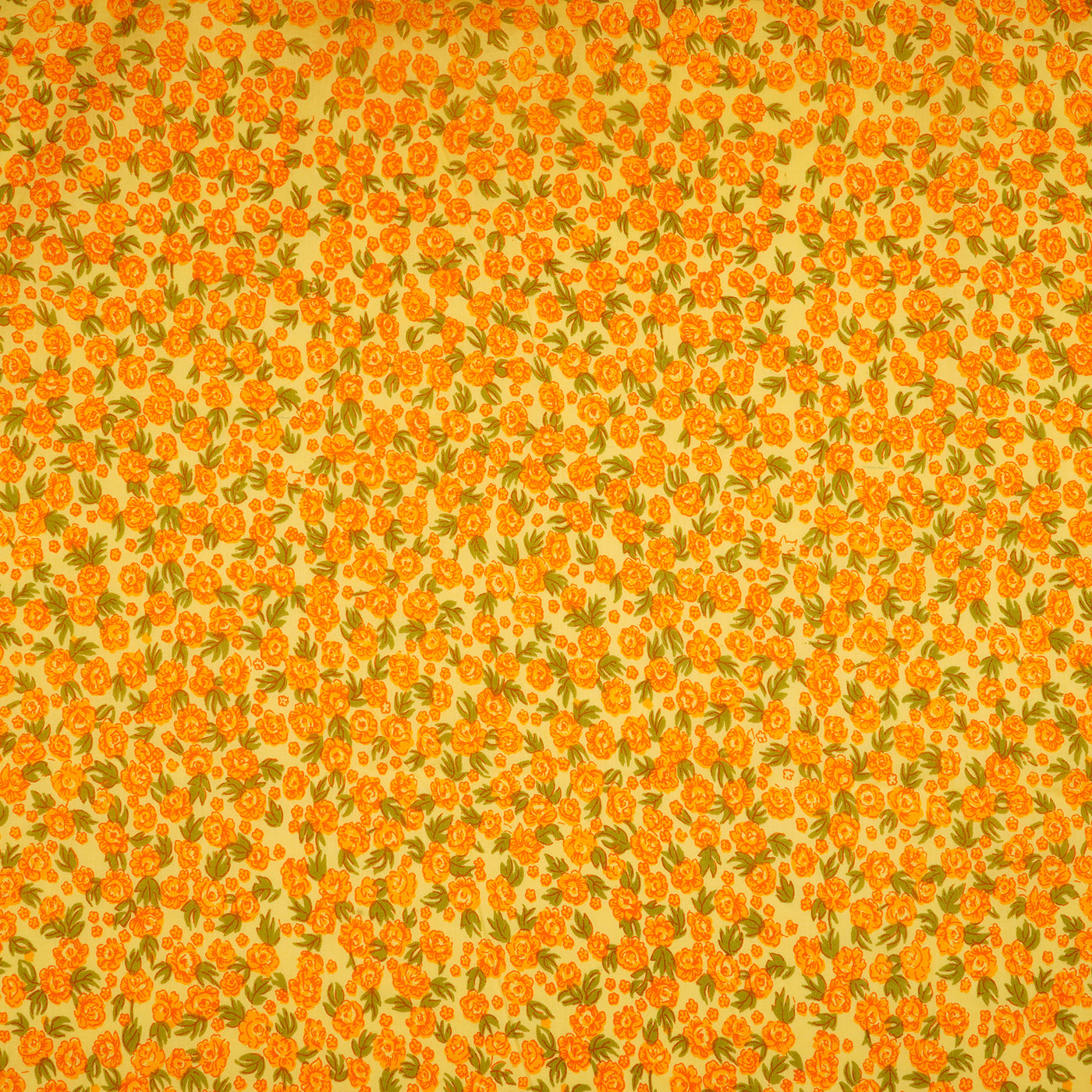 Yellow & Red Floral Dyed and Printed Pure Cotton Unstitched Fabric