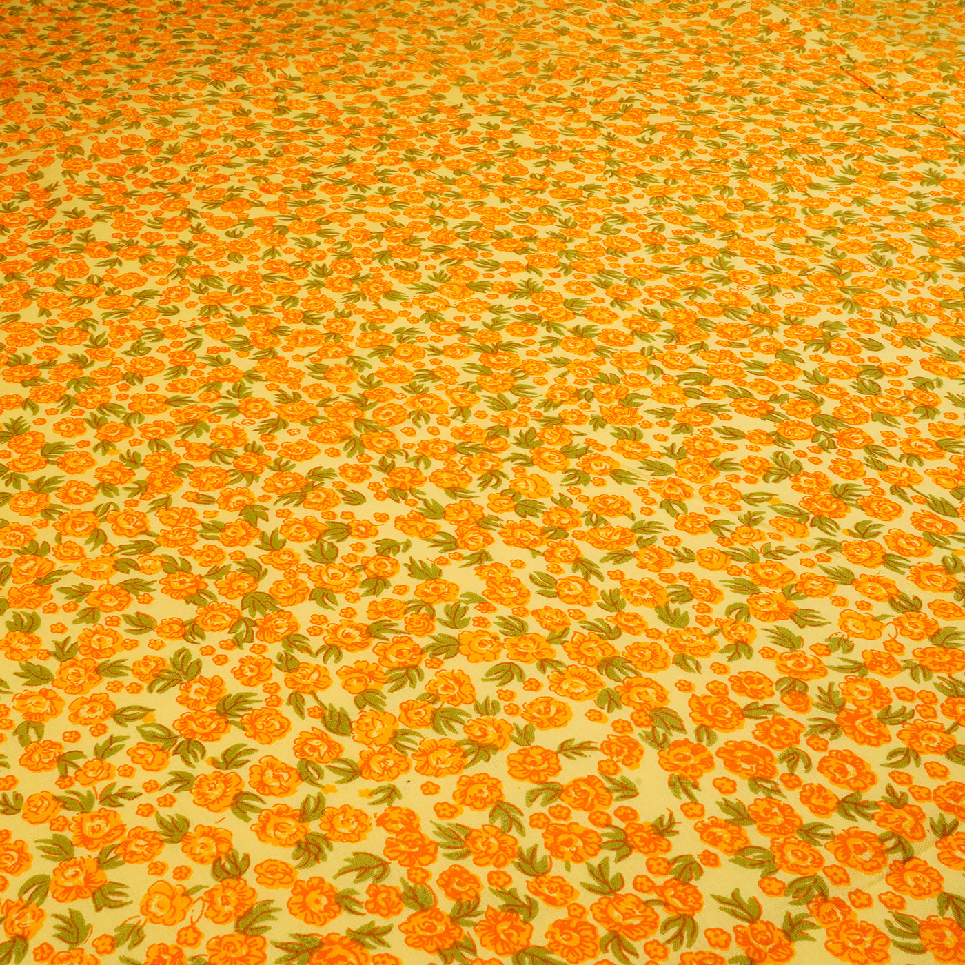 Yellow & Red Floral Dyed and Printed Pure Cotton Unstitched Fabric