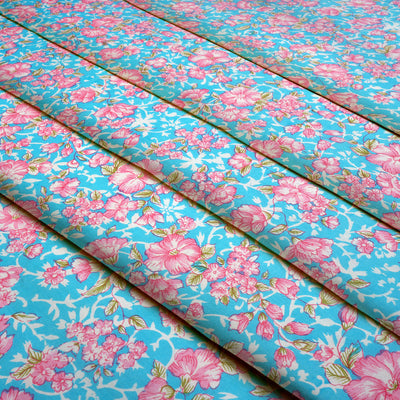 Multicolour Floral Pure Cotton Printed Unstitched Fabric