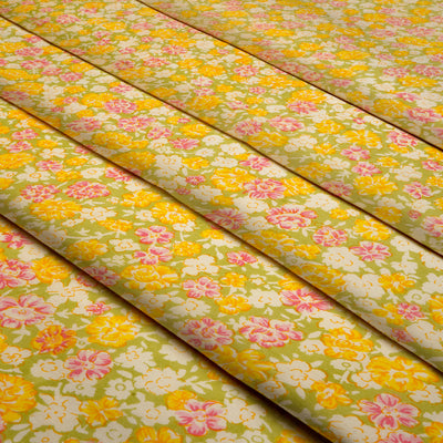 Multicolour Floral Pure Cotton Printed Unstitched Fabric