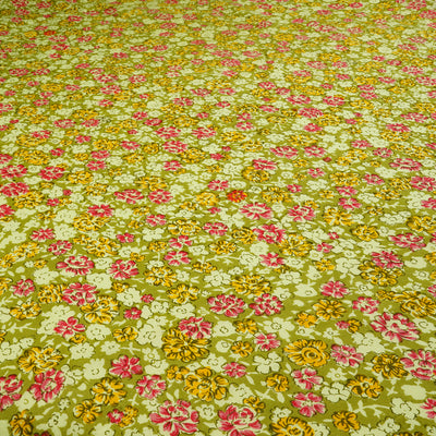 Multicolour Floral Dyed and Printed Pure Cotton Unstitched Fabric