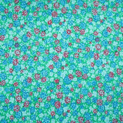 Multicolour Floral Dyed and Printed Pure Cotton Unstitched Fabric