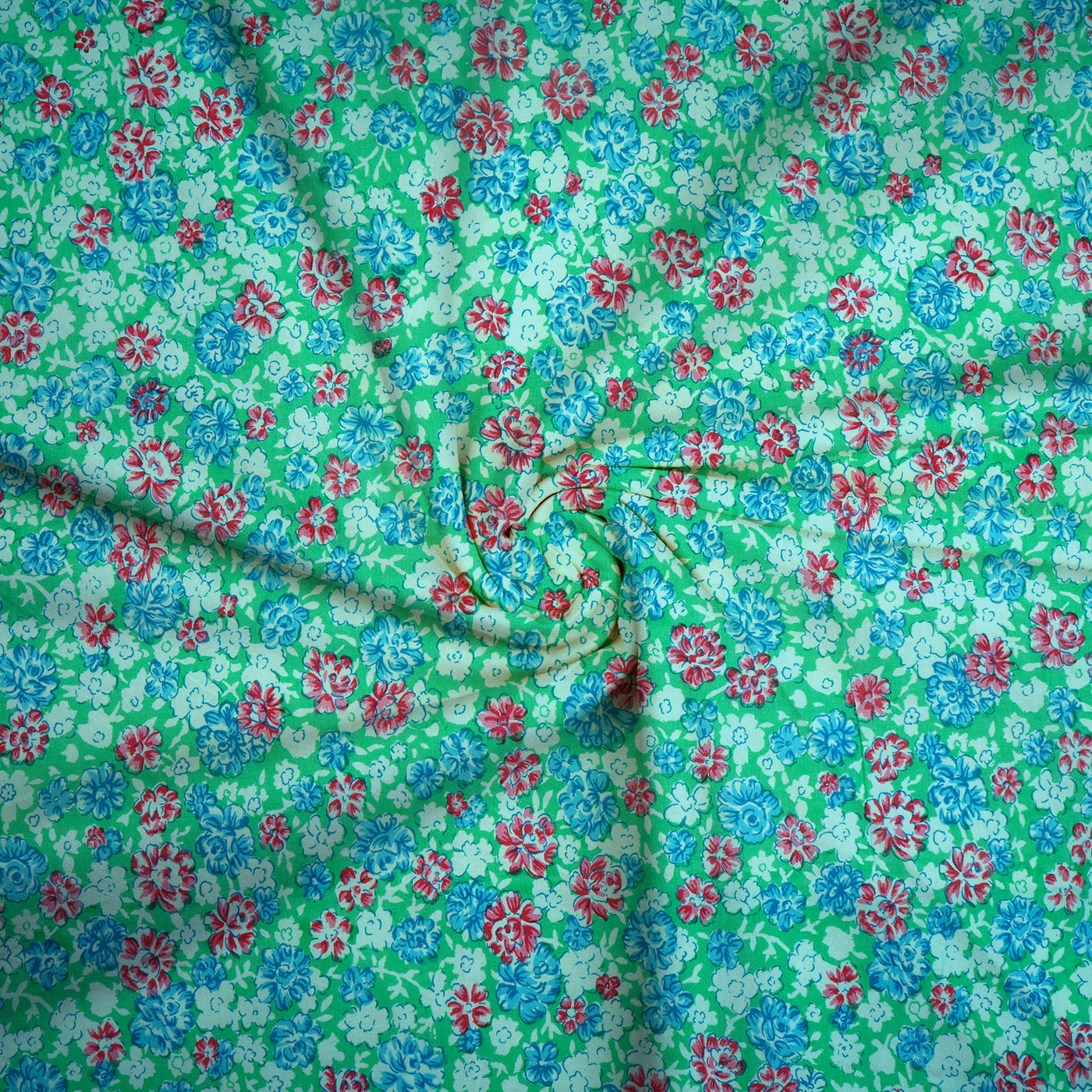 Multicolour Floral Dyed and Printed Pure Cotton Unstitched Fabric