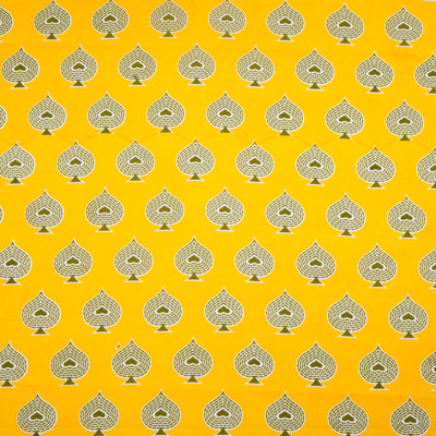 Yellow Floral Pure Cotton Printed Unstitched Fabric