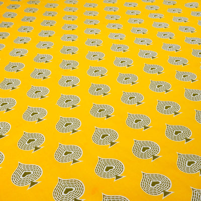 Yellow Floral Pure Cotton Printed Unstitched Fabric